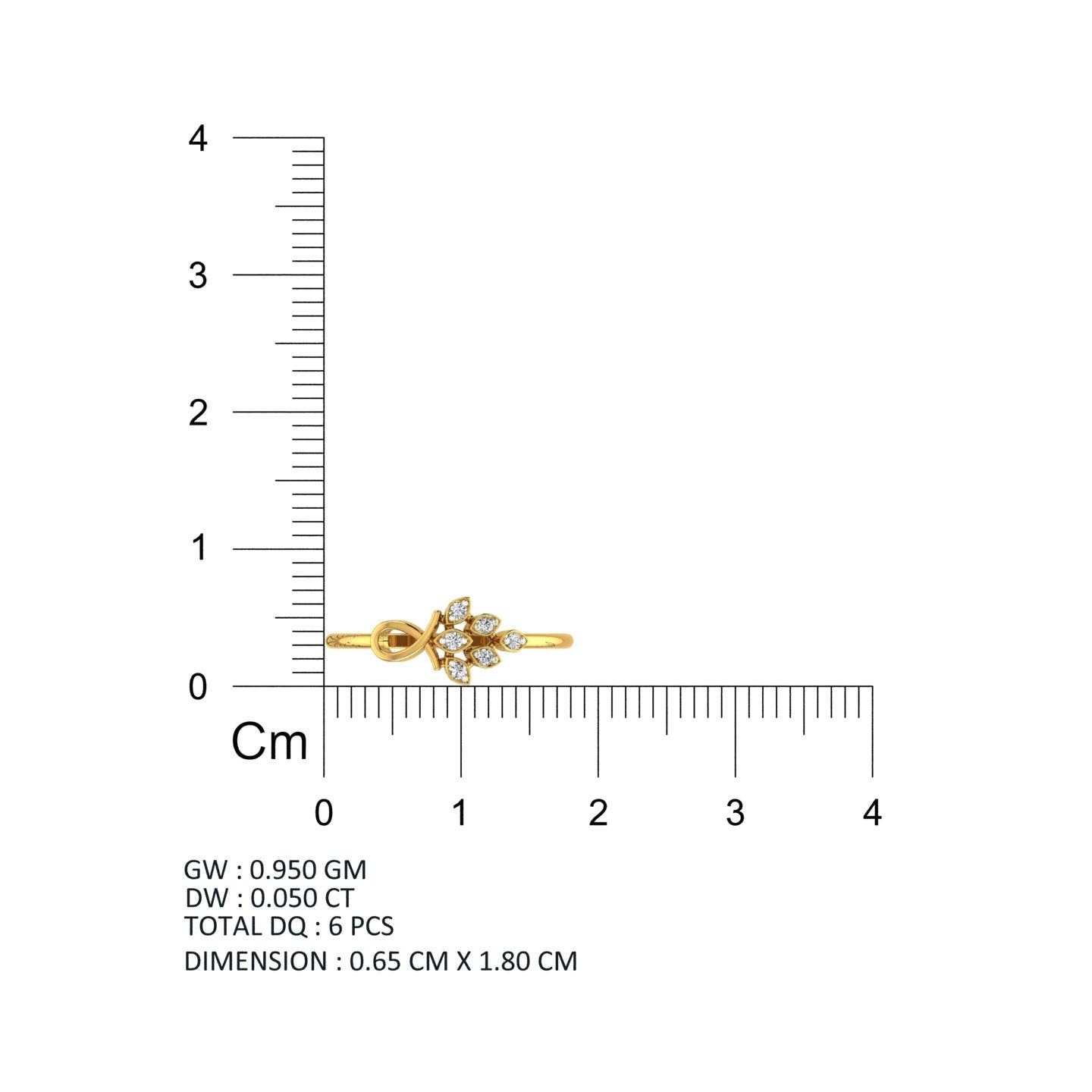 Golden Laurel Diamond Ring