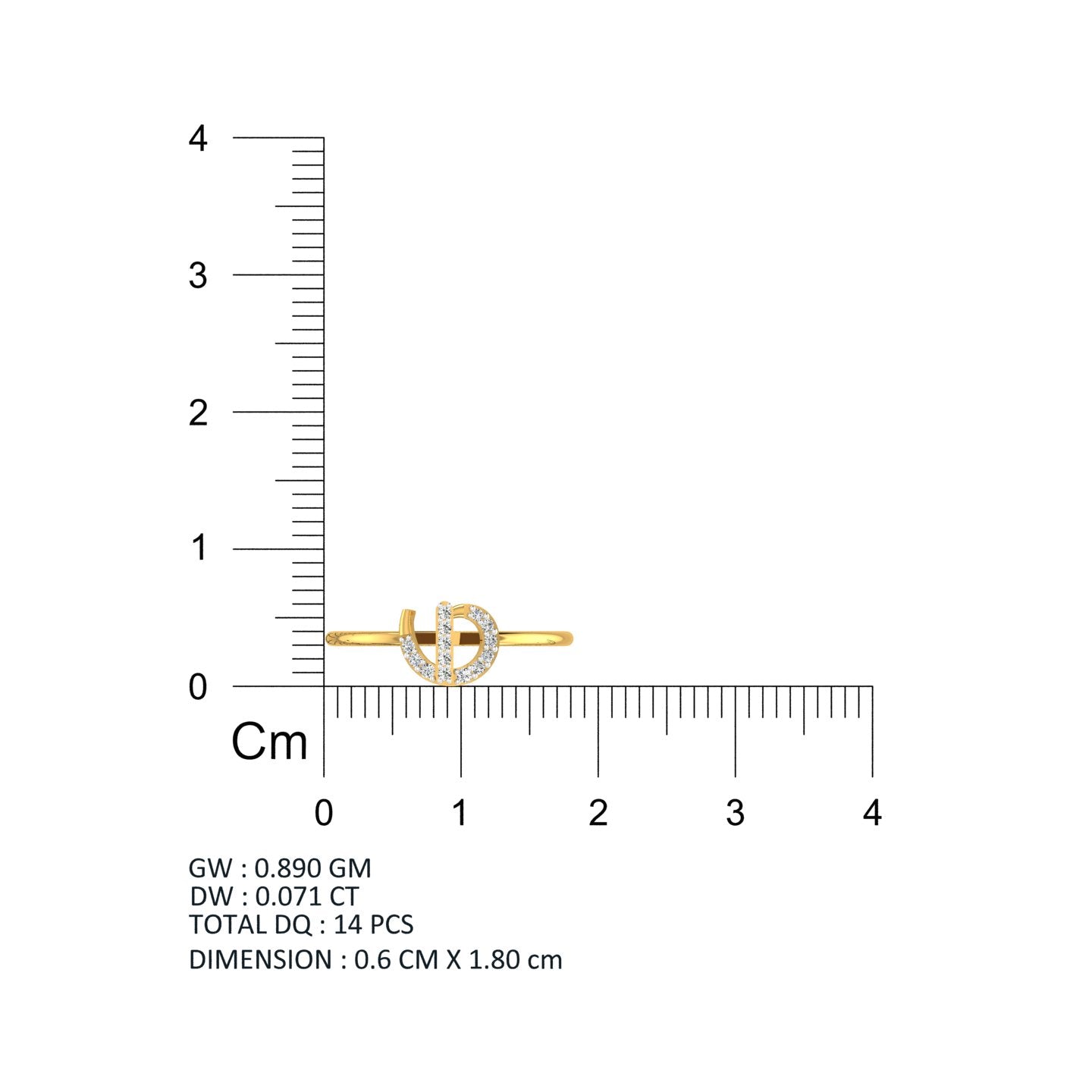 Celeste Monogram Diamond Ring