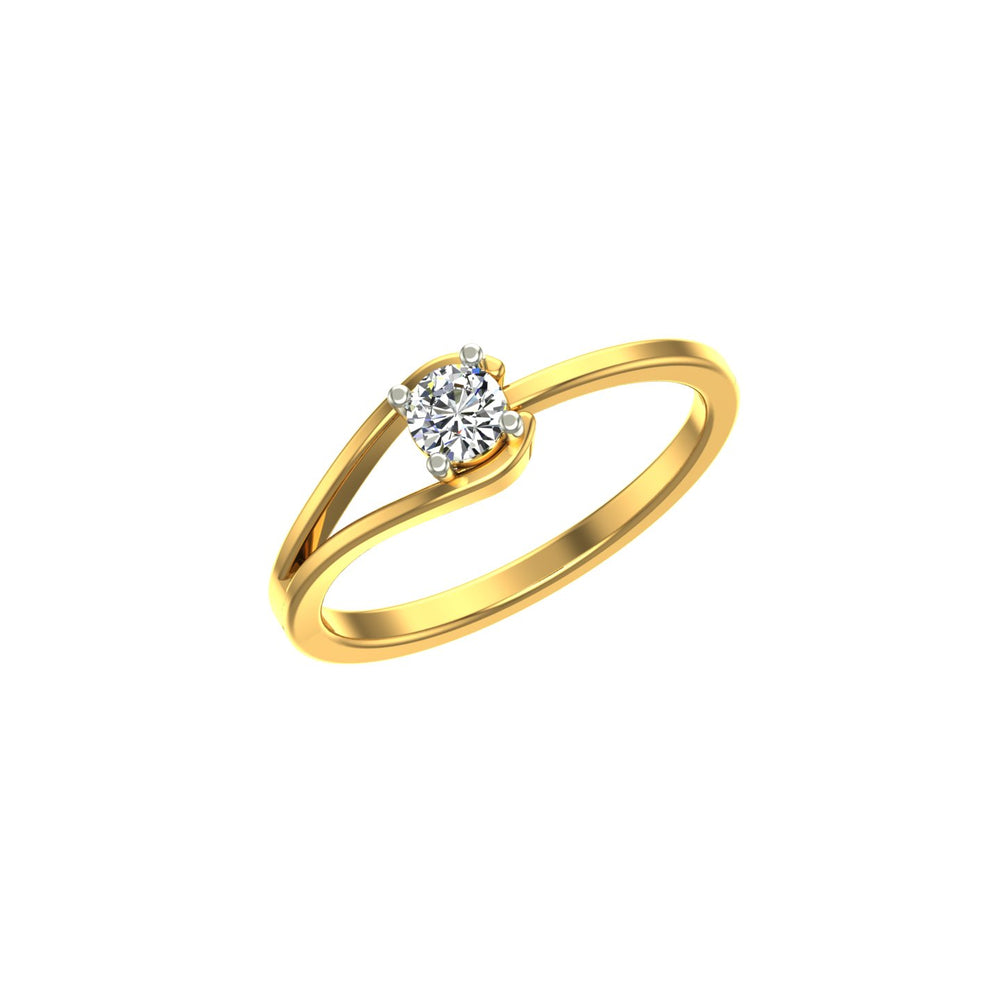 Twisted Wave Solitaire Ring