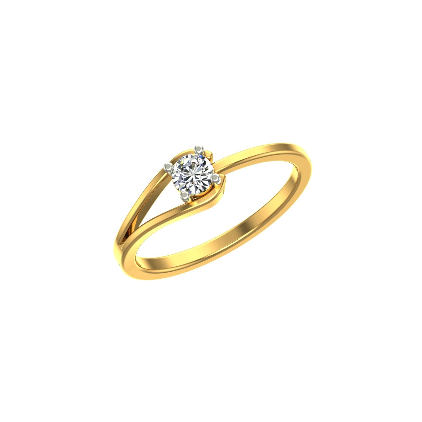 Twisted Wave Solitaire Ring