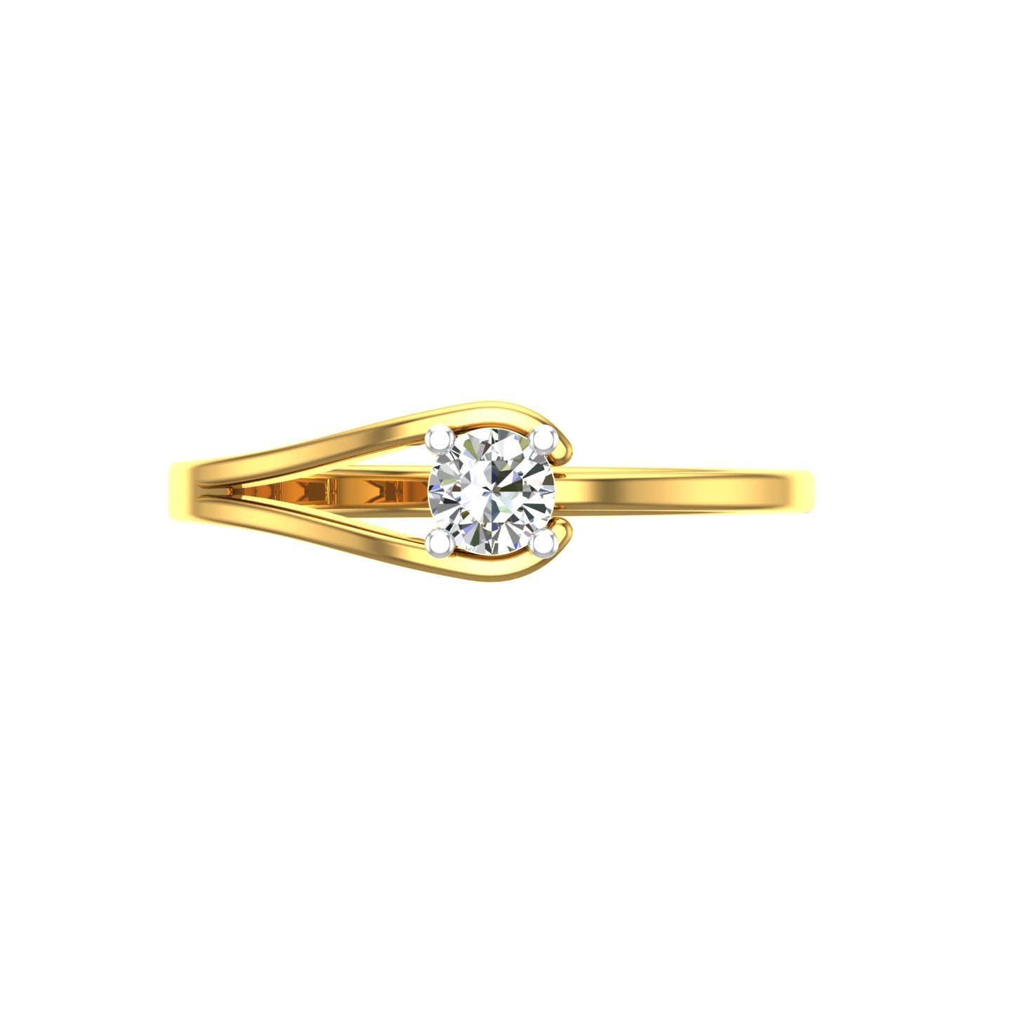 Twisted Wave Solitaire Ring