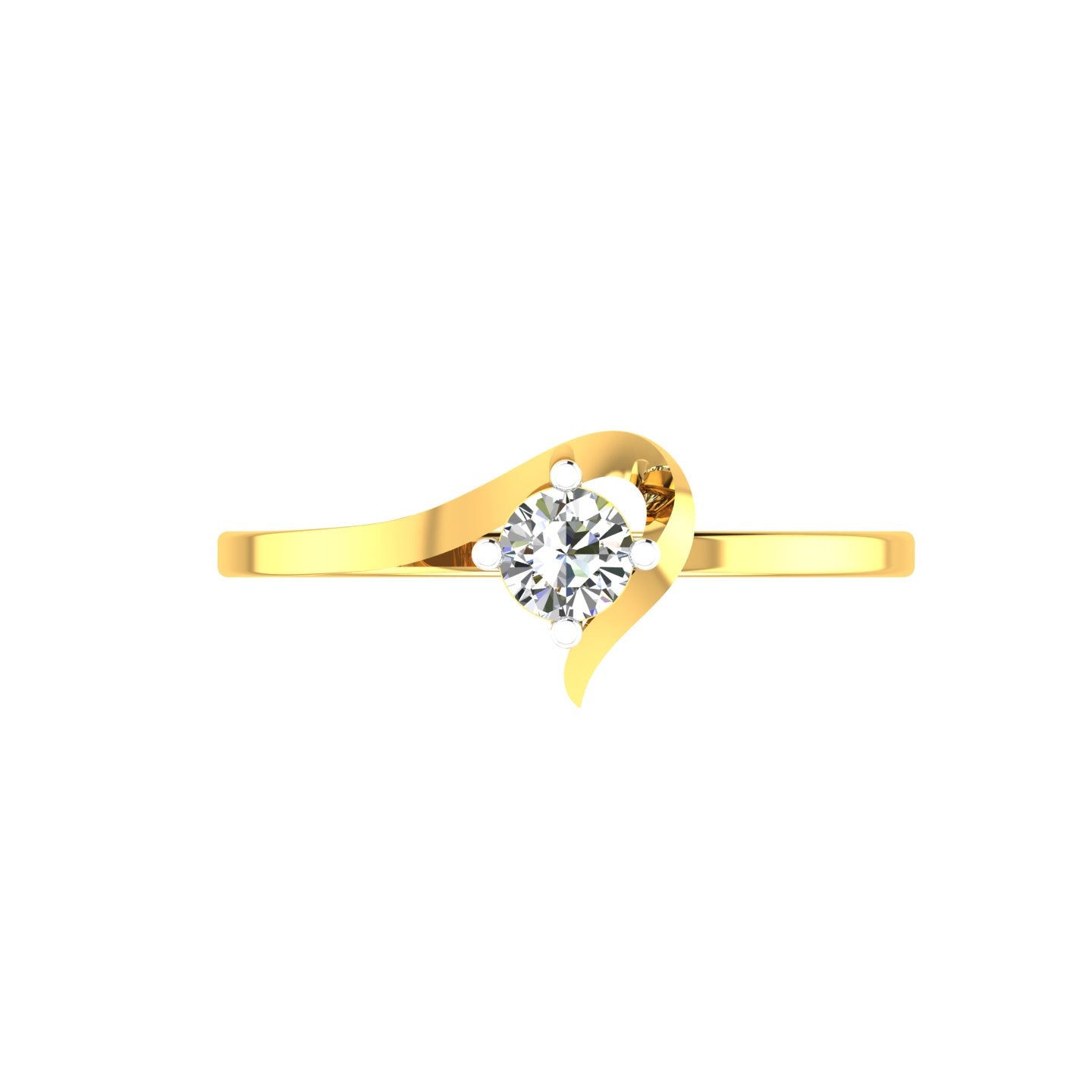 Moena Wave of Love Solitaire Ring