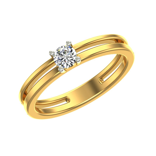 Dual Band Solitaire Ring