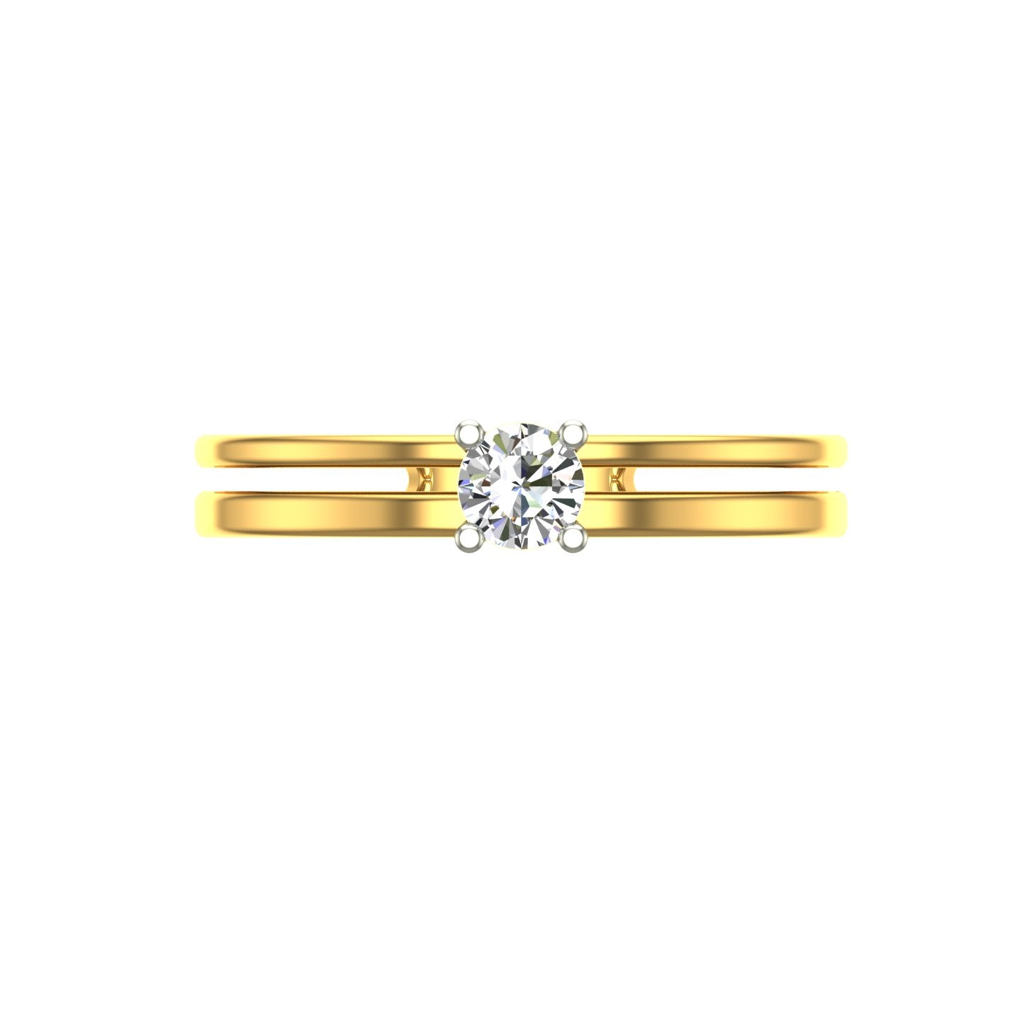 Dual Band Solitaire Ring