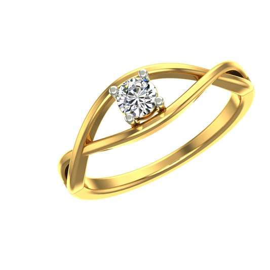 Interlocking Crossover Solitaire Ring