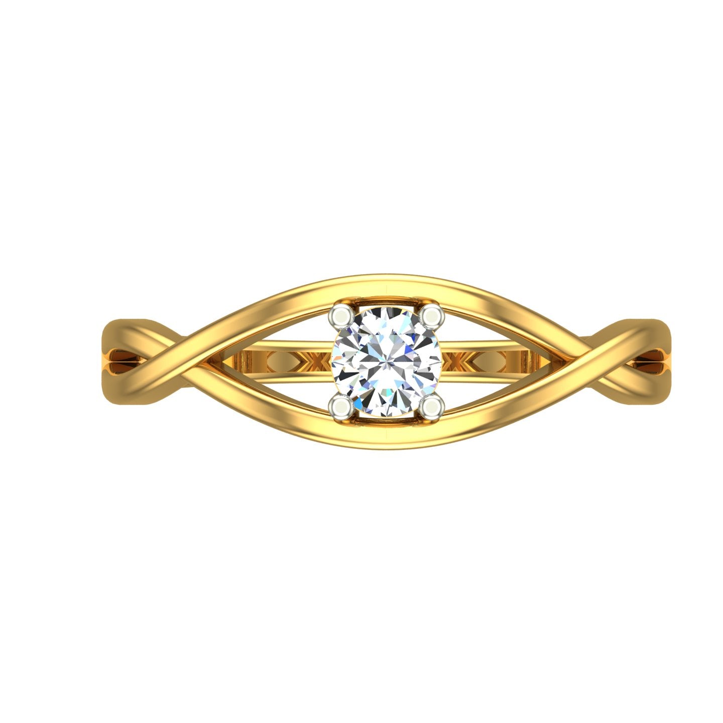Interlocking Crossover Solitaire Ring