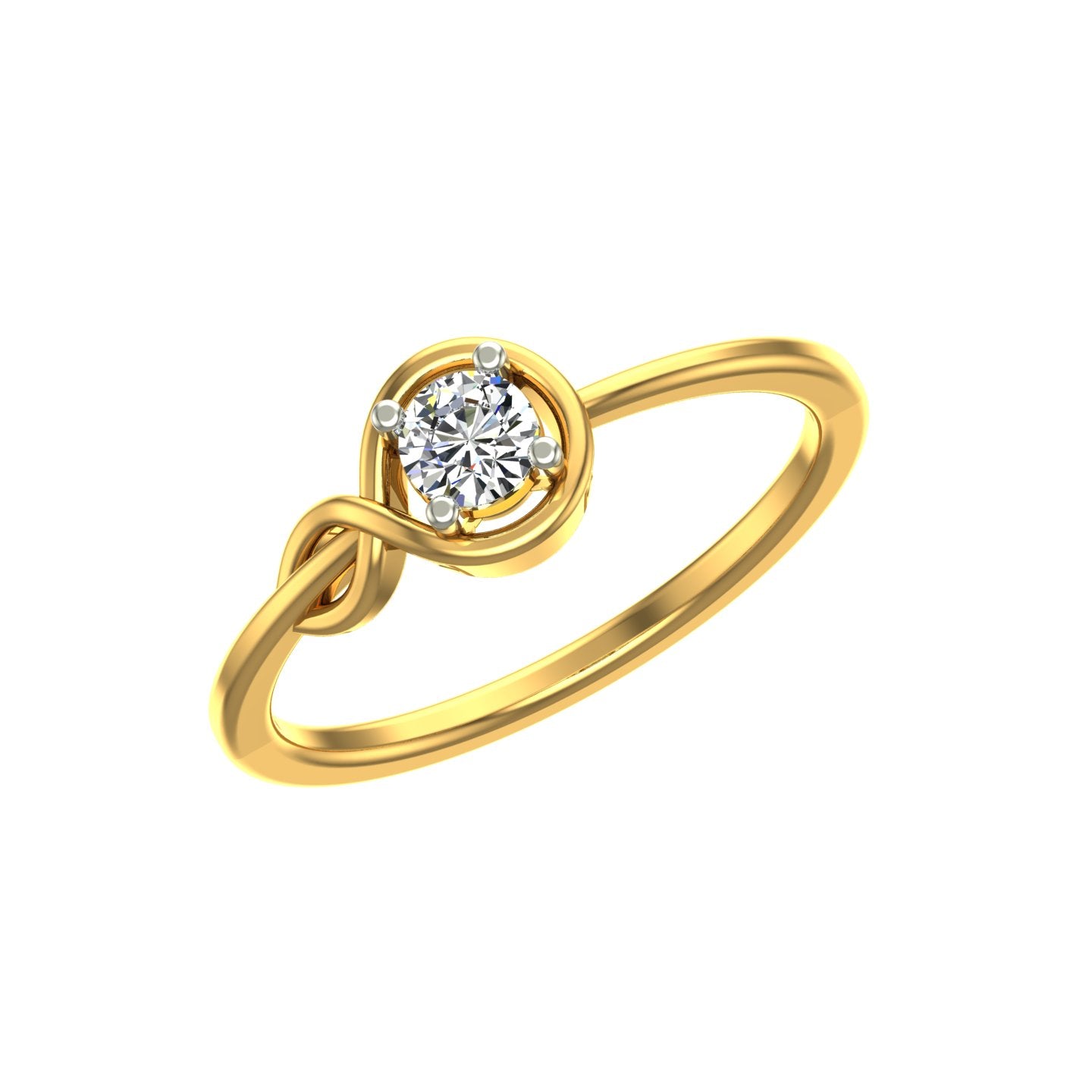 Knot Halo Solitaire Ring.