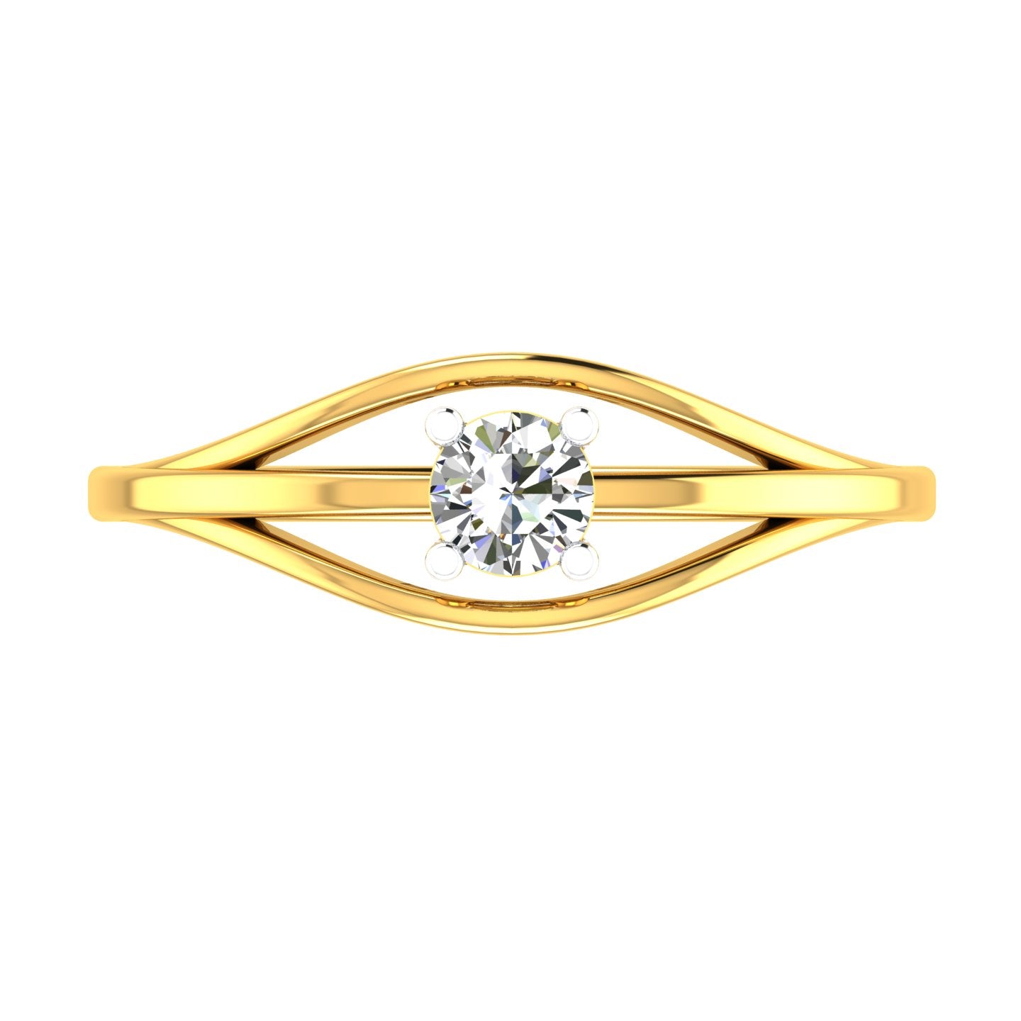 Triple Strand Split-Shank Solitaire Ring