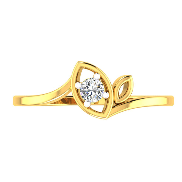 Floral Leaf Solitaire Ring hover image