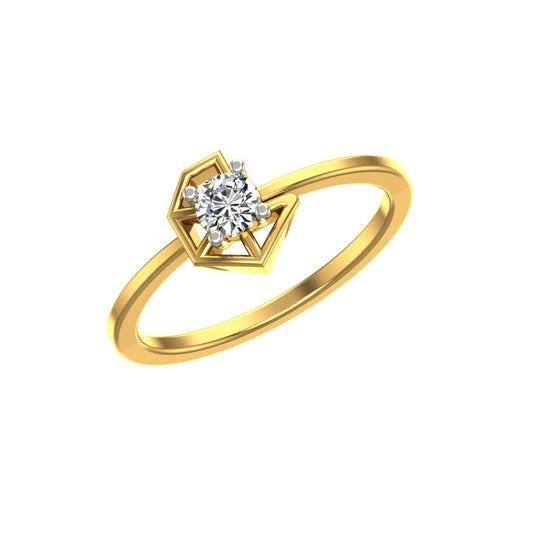 Hexagonal Origami Solitaire Ring