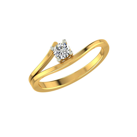 Curved Bypass Solitaire Ring