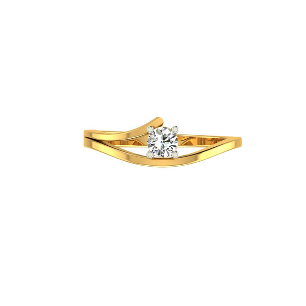 Curved Bypass Solitaire Ring hover image