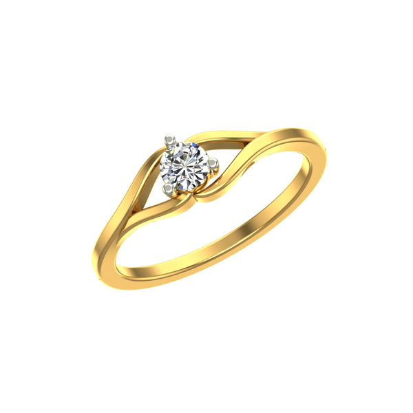 Fluid Wave Bypass Solitaire Ring