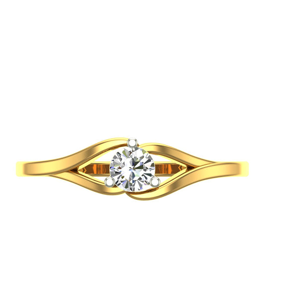 Fluid Wave Bypass Solitaire Ring hover image