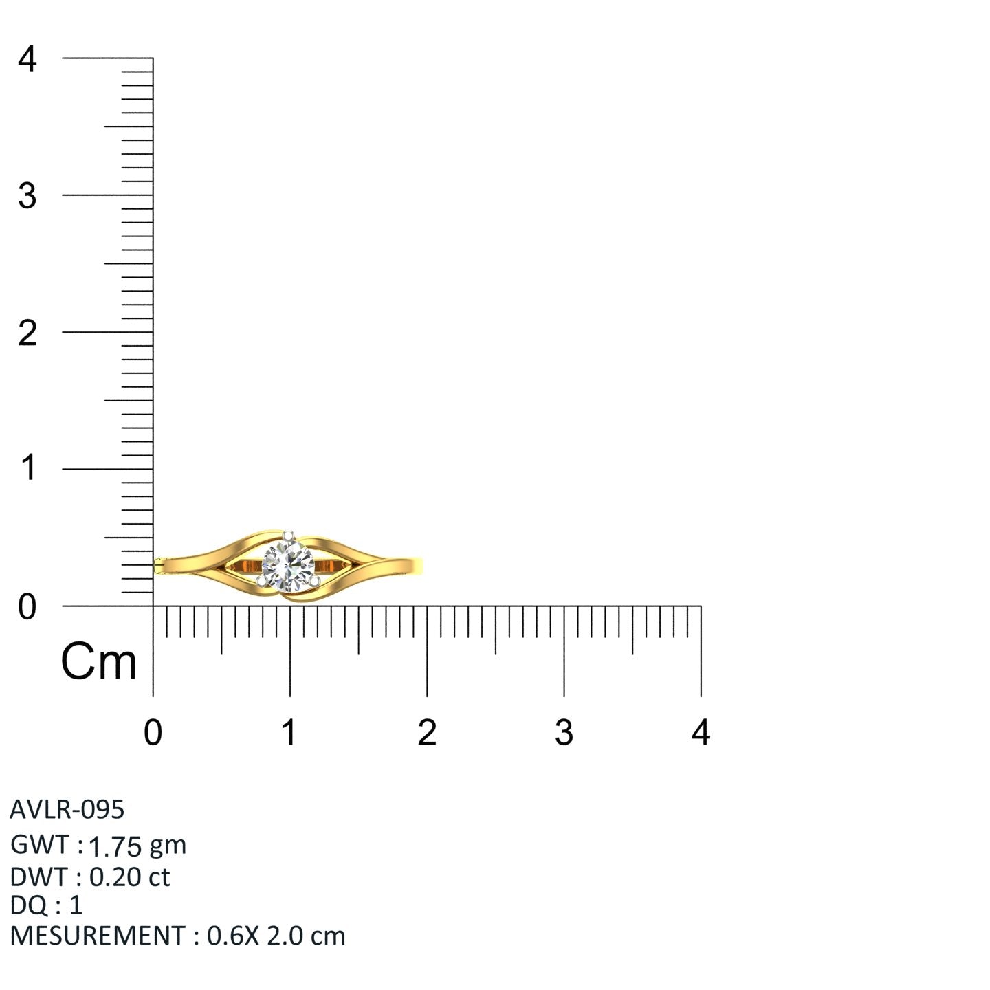 Fluid Wave Bypass Solitaire Ring
