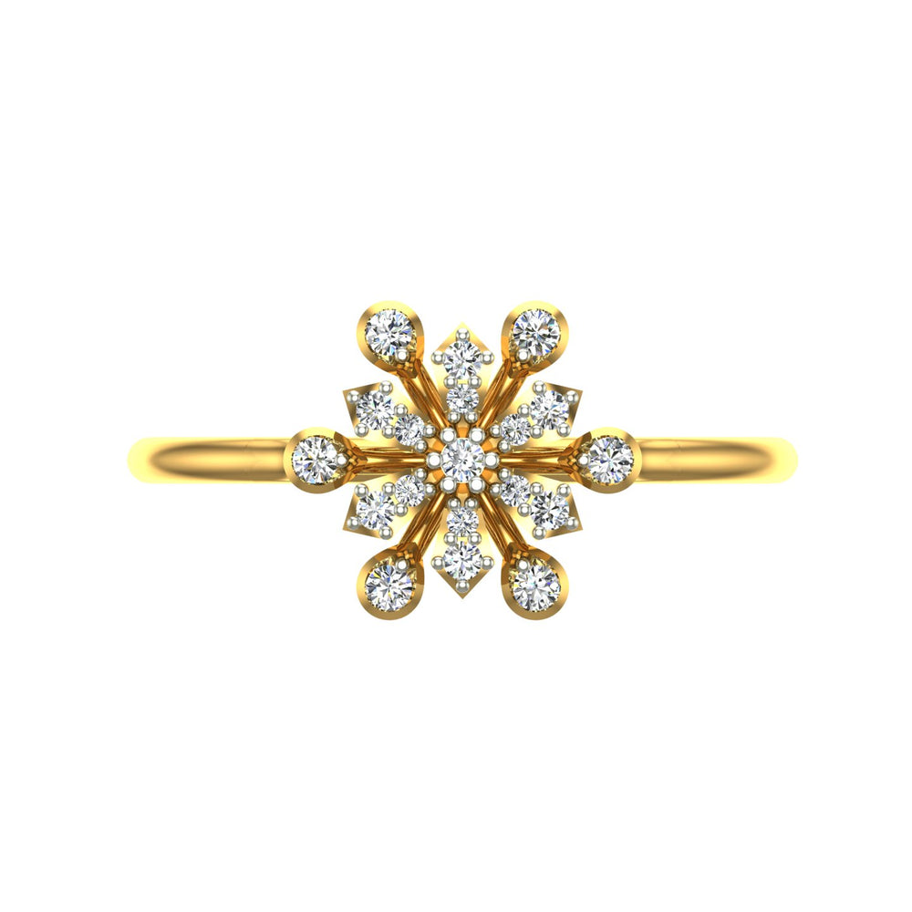 floral-inspired diamond cluster ring