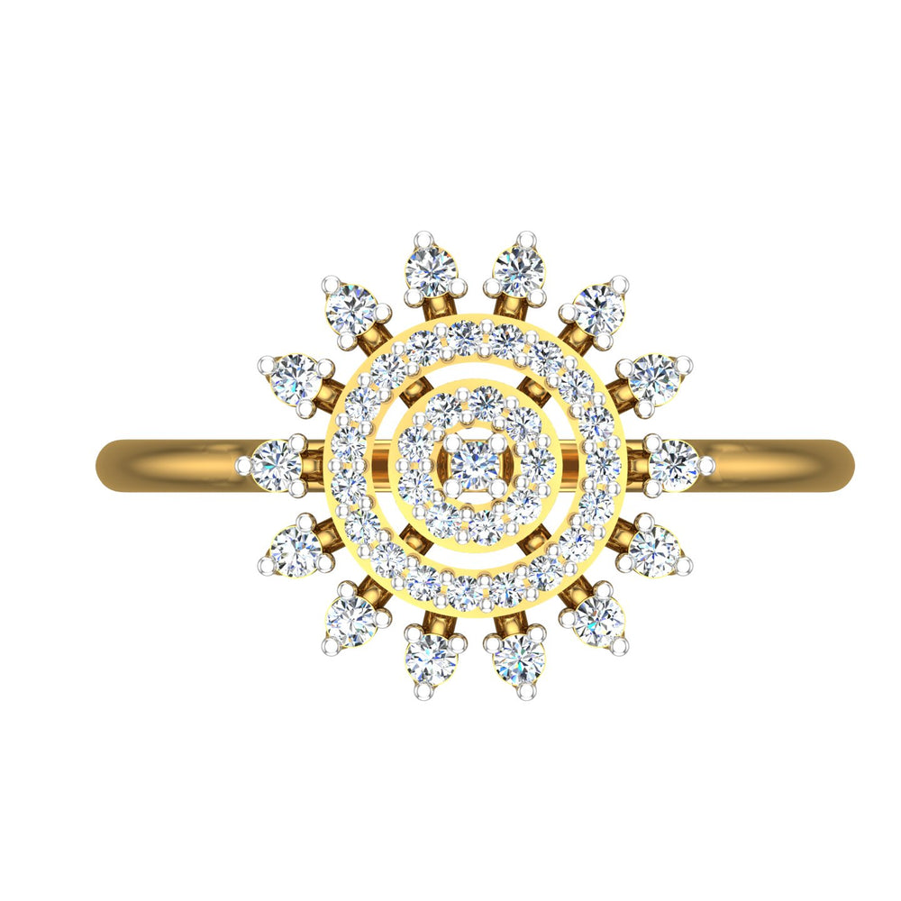floral-inspired diamond cocktail ring