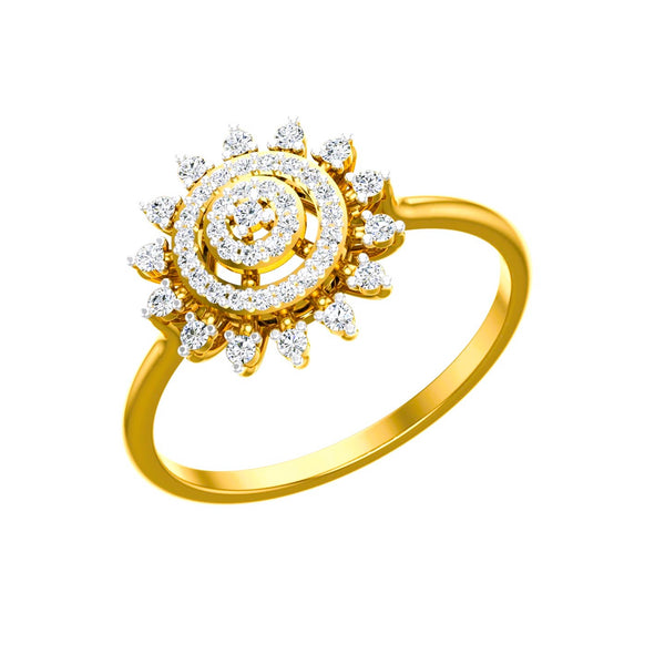 floral-inspired diamond cocktail ring