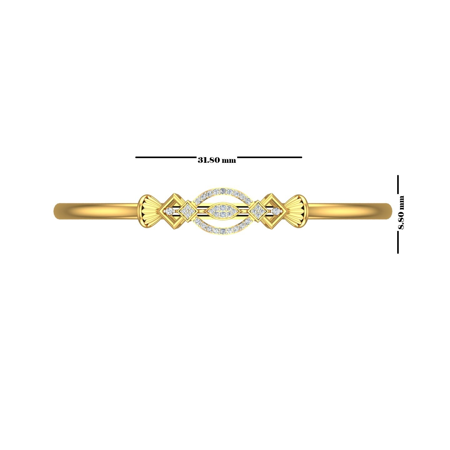 Elysian Leaf Diamond Open Kada