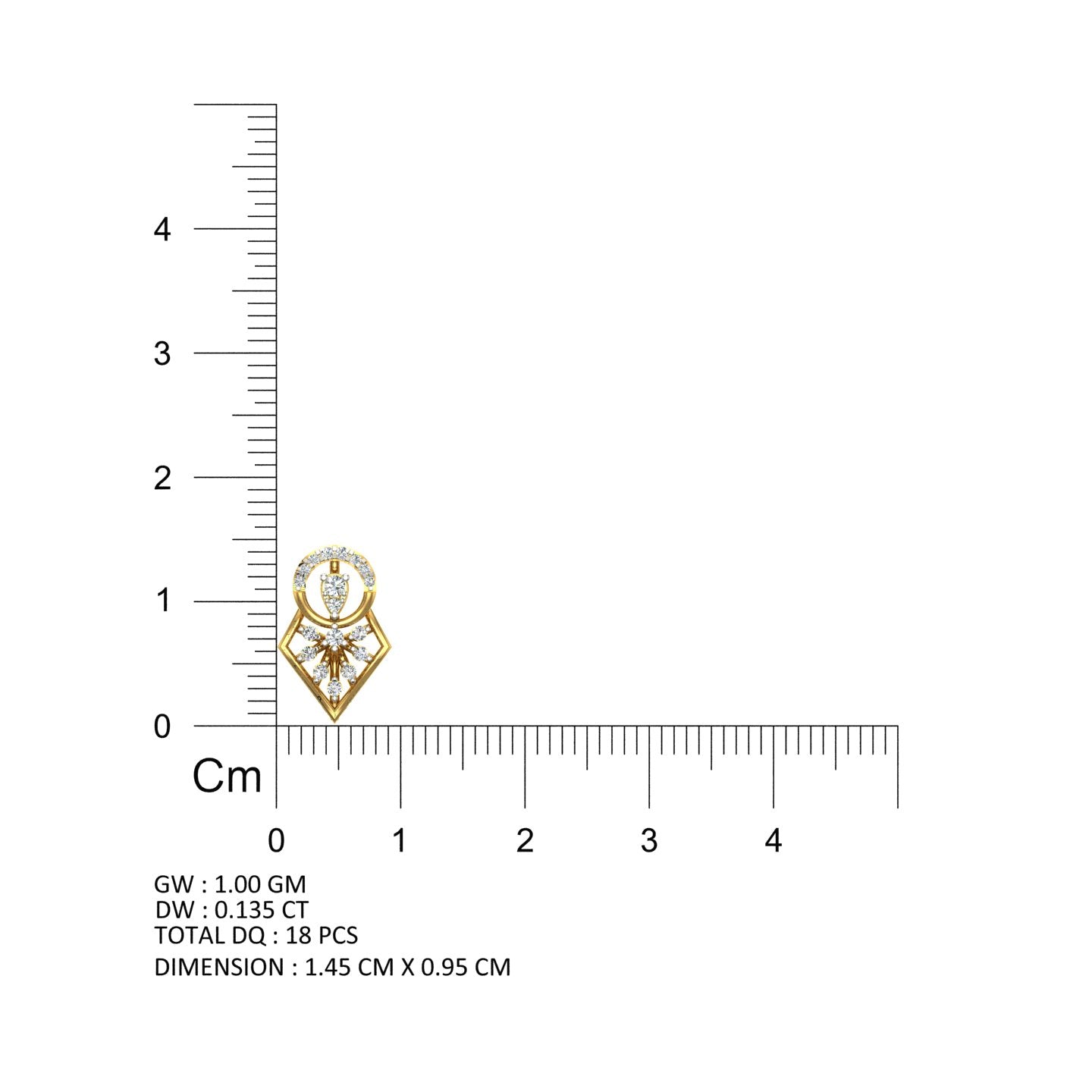 Geometric Shield Starburst Gold Pendant
