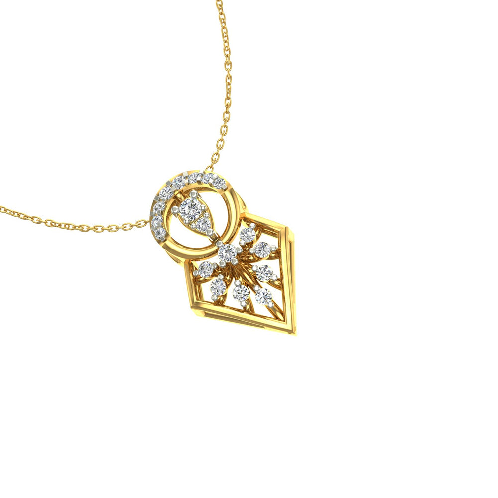 Geometric Shield Starburst Gold Pendant