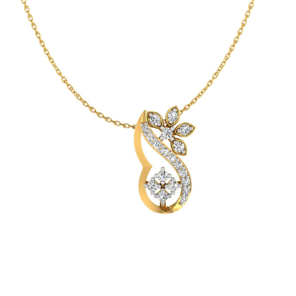 Floral Infinity S-Curve Gold Pendant