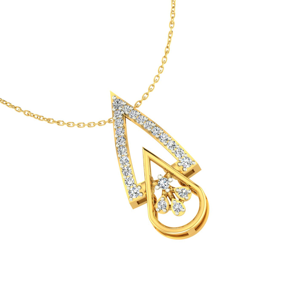 Geometric Pyramid Flower Gold Pendant