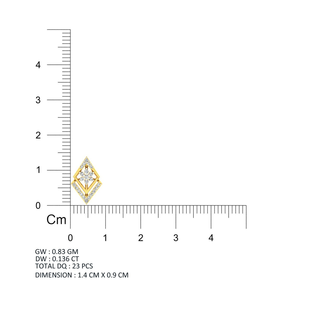 Geometric Rhombus Chevron Gold Pendant