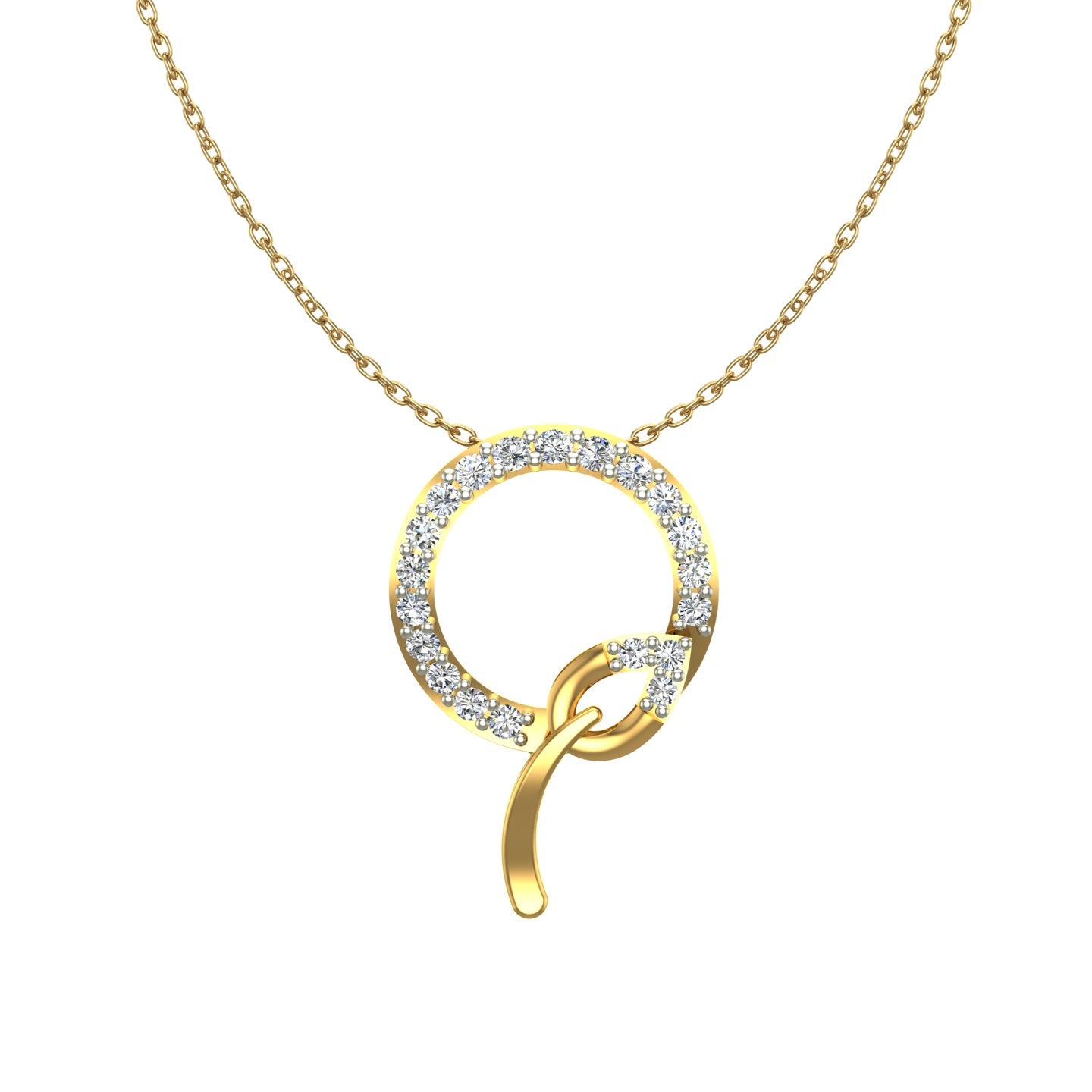 The Majestic "Q" Initial Diamond Pendant