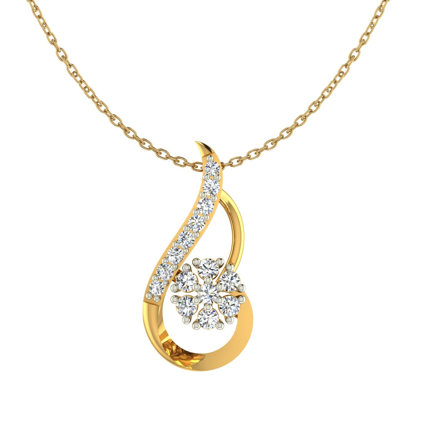 The Celestial Bloom Teardrop Pendant