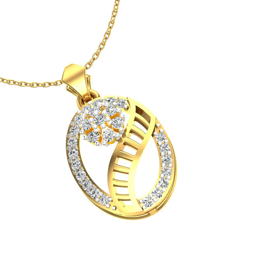 The Oval Lattice Blossom Pendant