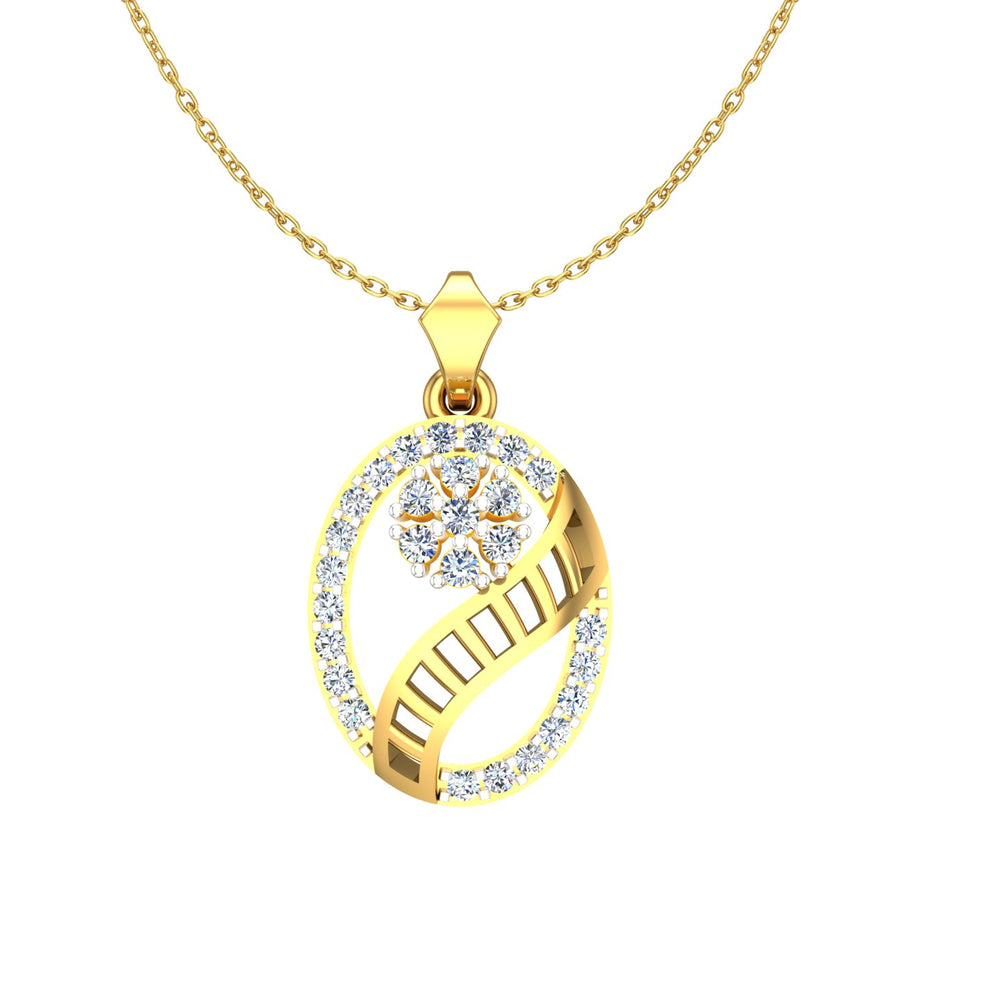 The Oval Lattice Blossom Pendant