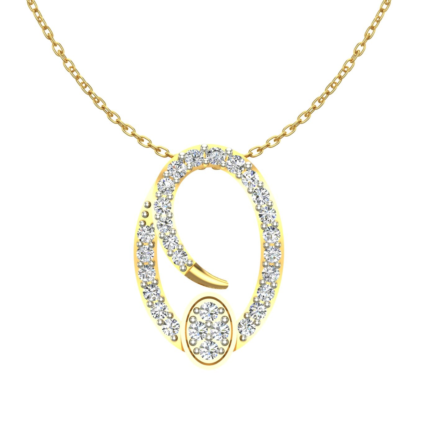The Infinity Swirl Initial "Q" Pendant