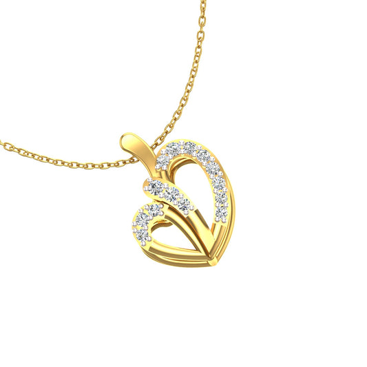 The Twin Hearts Ribbon Pendant