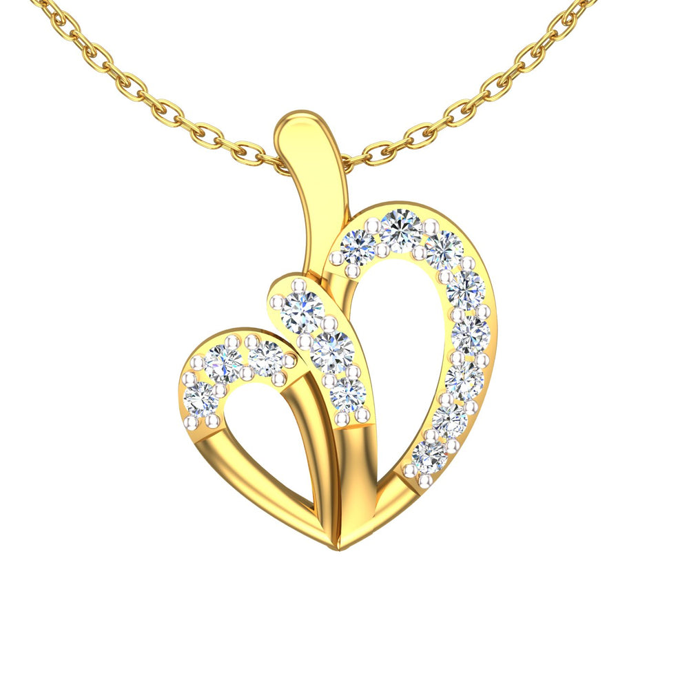 The Twin Hearts Ribbon Pendant