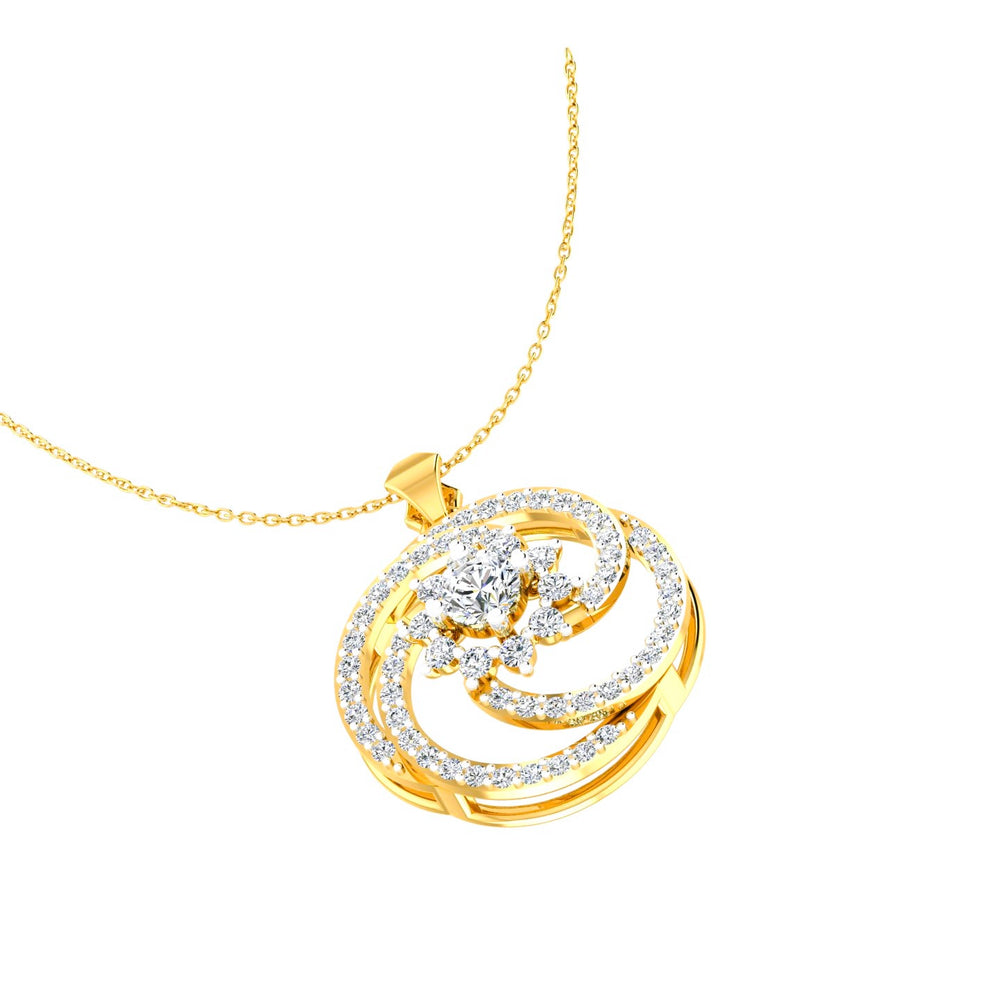 The Celestial Pinwheel Solitaire Pendant