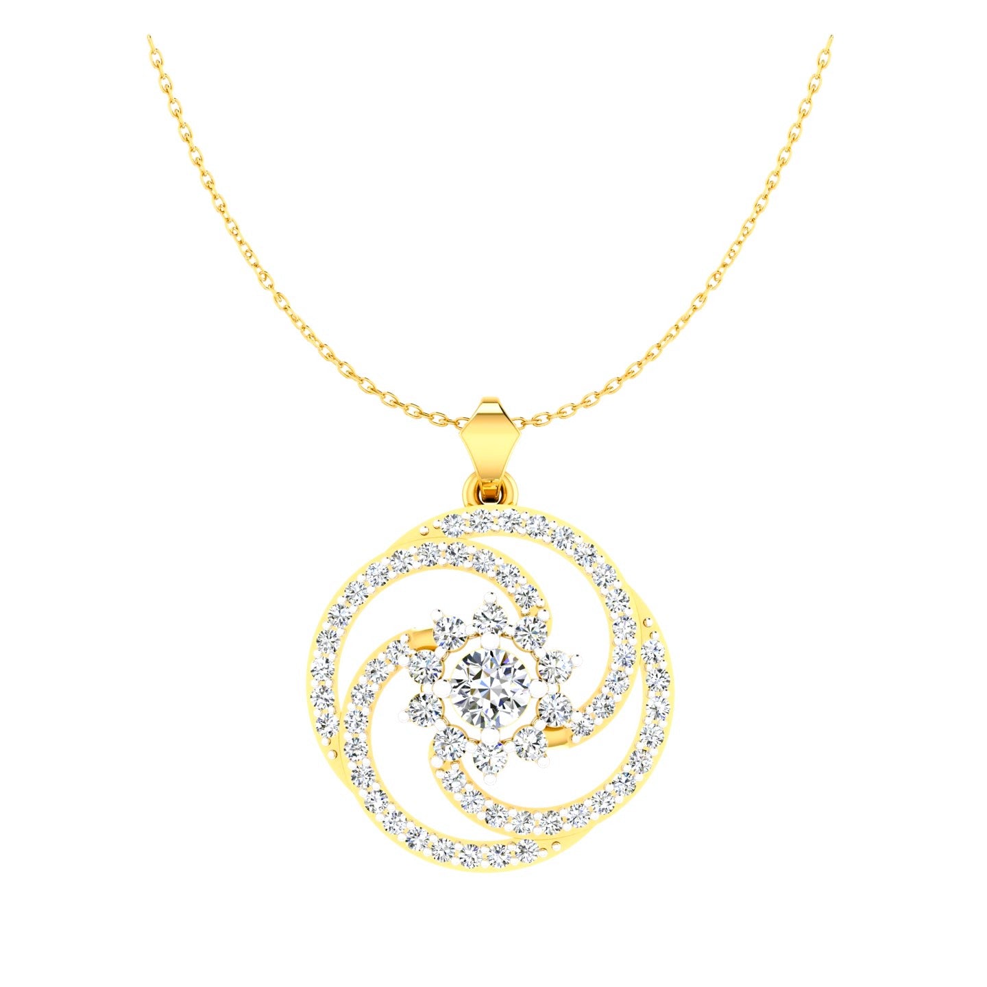 The Celestial Pinwheel Solitaire Pendant