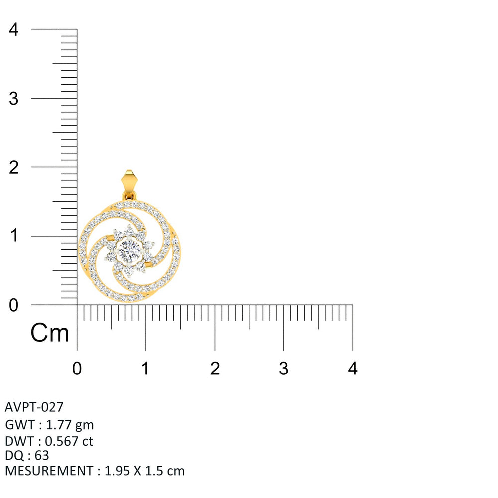 The Celestial Pinwheel Solitaire Pendant