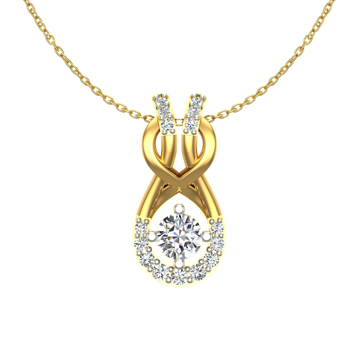 The Infinity Halo Solitaire Pendant