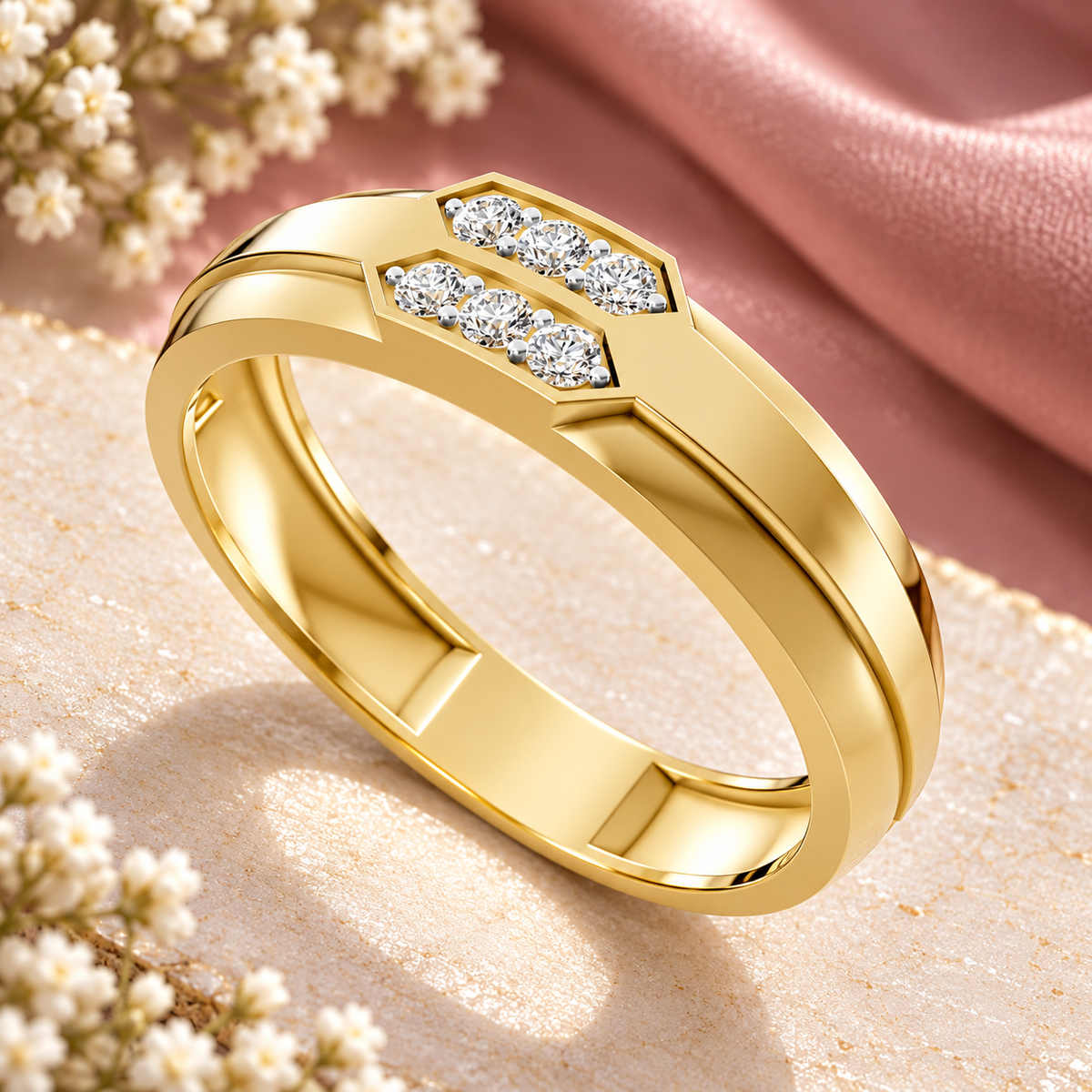 Twin Crest Diamond Ring