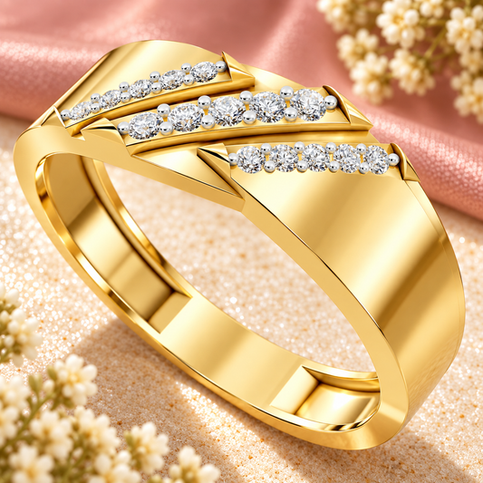Tri-Arrow Diamond Ring