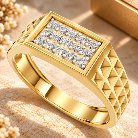 Royal Grid Diamond Ring