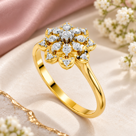 Royal Lotus Bloom Diamond Ring