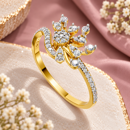 Dancing Blossom Diamond Ring