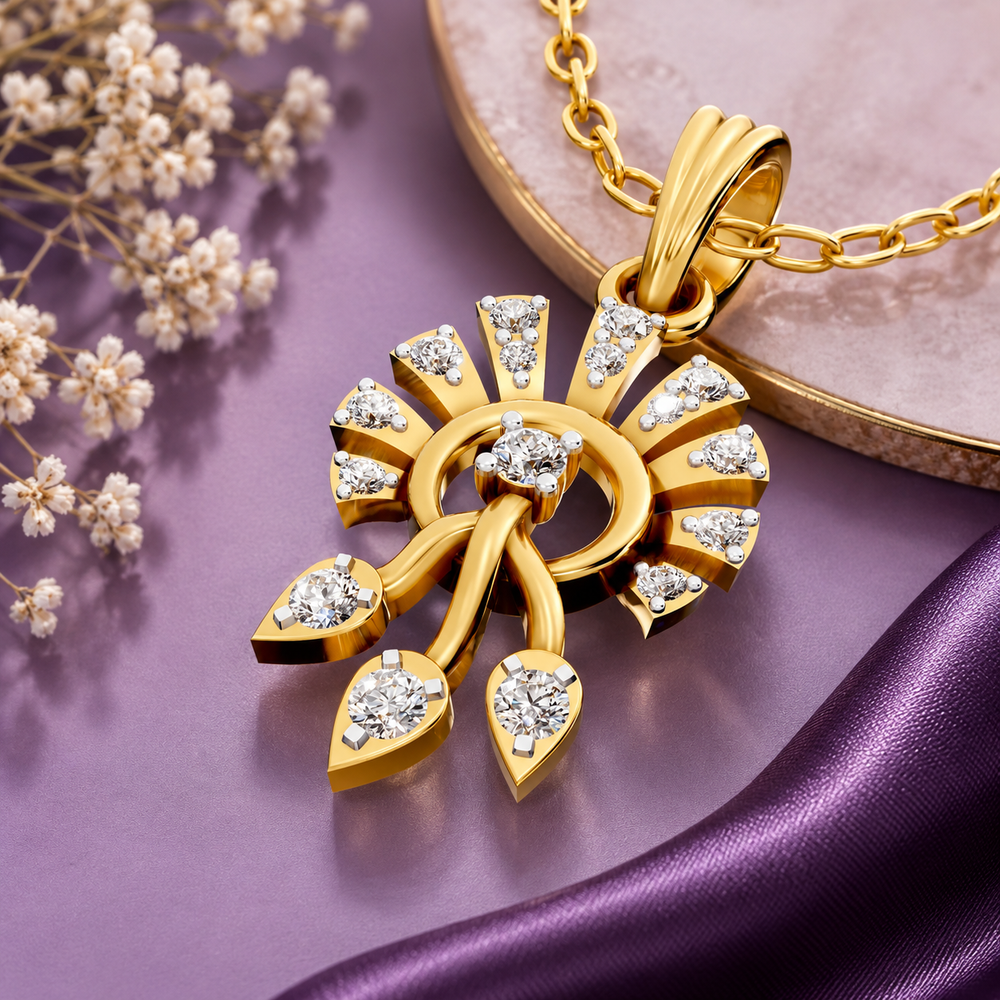 Sunburst Trio Diamond Pendant