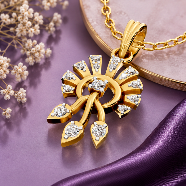 Sunburst Trio Diamond Pendant