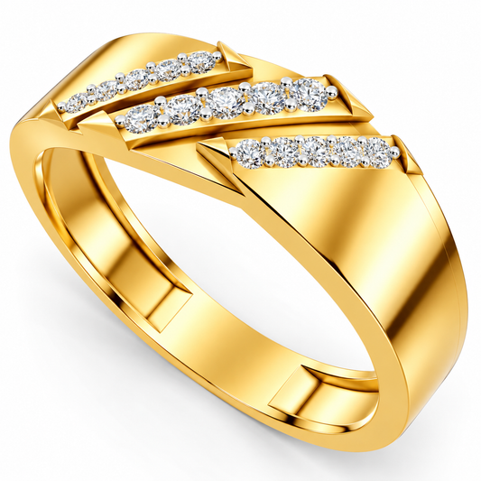 Tri-Arrow Diamond Ring