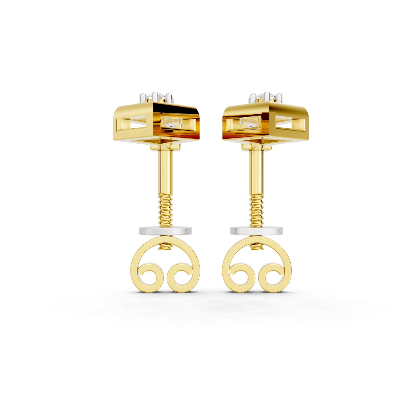 Diamond Prism Drop Net Earrings