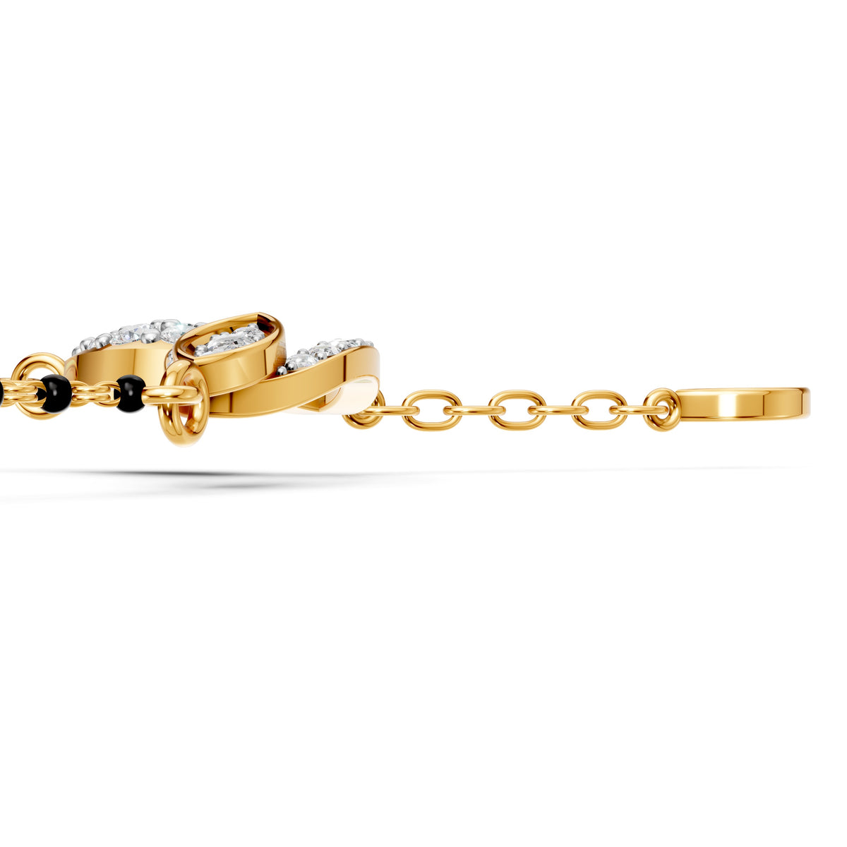 Twin Leaf Cascade Diamond Mangalsutra