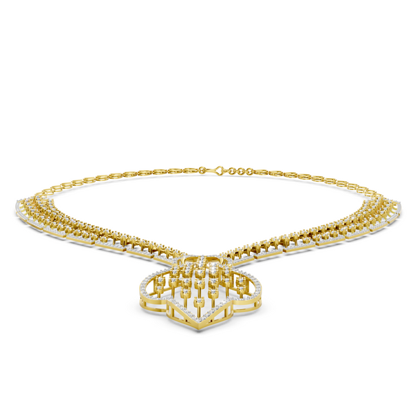 Two-Tone Diamond V-Shaped Necklace hover image